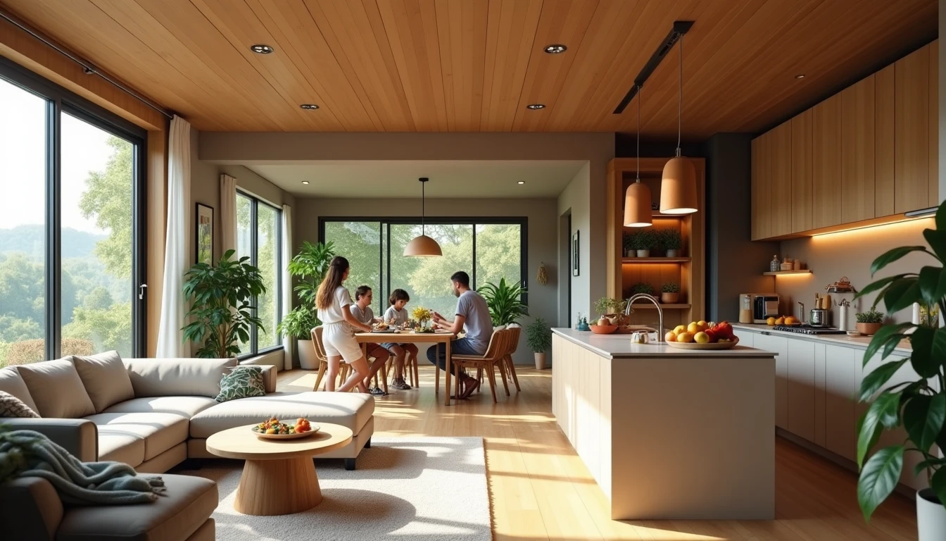 Plan petite maison 2 chambres avec cuisine ouverte